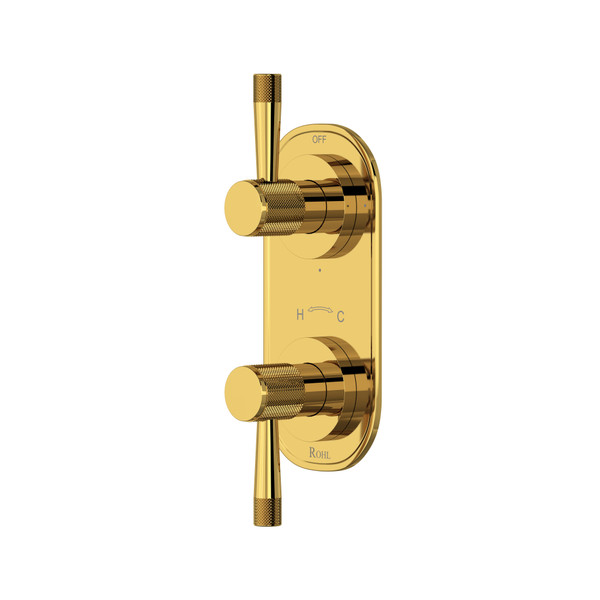 Amahle™ 1/2" Thermostatic Trim With Diverter - Unlacquered Brass | Model Number: TAM12W2LMULB