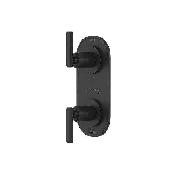 Apothecary™ 1/2" Thermostatic Trim With Diverter - Matte Black | Model Number: TAP12W2LMMB