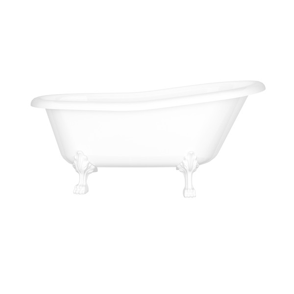 DISCONTINUED Roxburgh 68" x 32" Freestanding Slipper Bathtub - Standard White (Gloss) | Model Number: ROX-N-SW-OF+FT-ROX-SW
