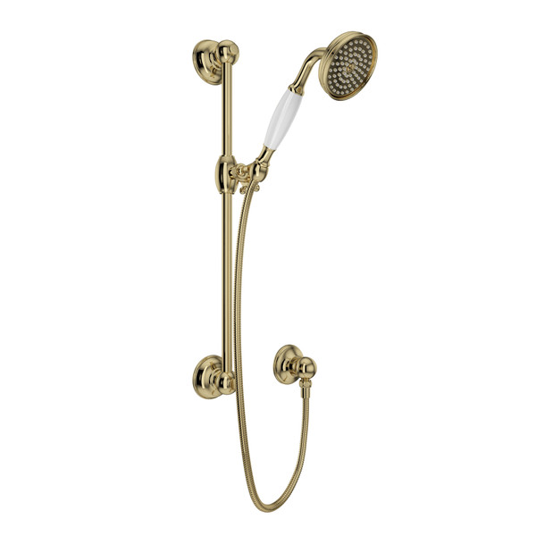 Handshower Set With 22" Slide Bar And Single-Function Handshower - Unlacquered Brass | Model Number: 1300EULB