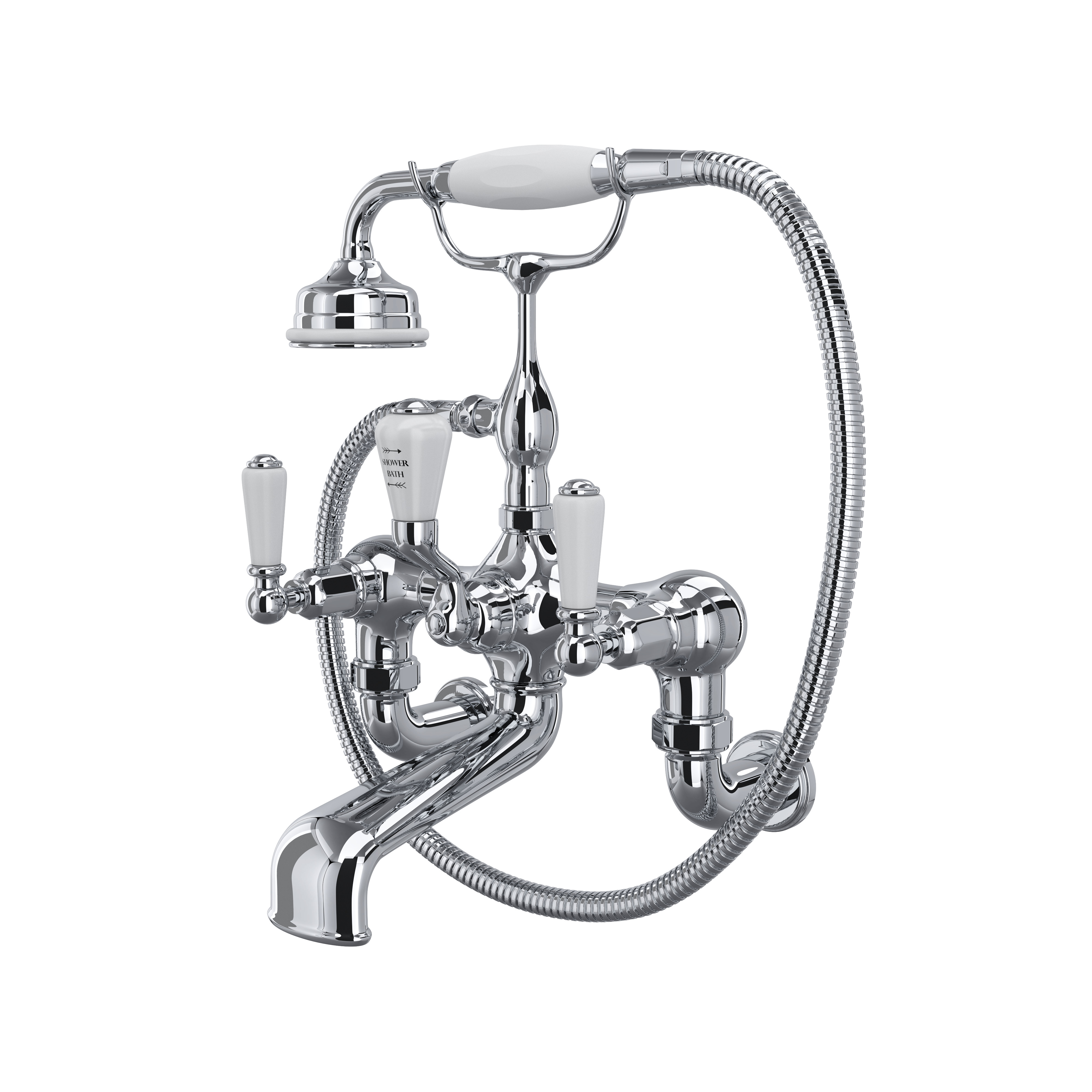 Traditional Exposed Wall Mount Tub Filler - Polished Chrome | Model Number: U.3510L/1-APC