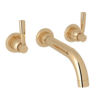 Perrin & Rowe Holborn 3-Hole Tubular C-Spout Widespread Bathroom Faucet Lever Handle