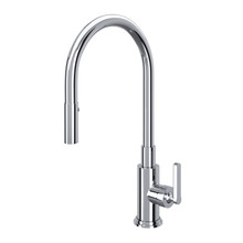 BARIL - STONE COLLECTION CUI-6640-00-CC Robinet de cuisine monotrou carré  avec poignée latérale et douchette rétractable squared single hole kitchen  faucet with single lever handle and pull-out hand shower