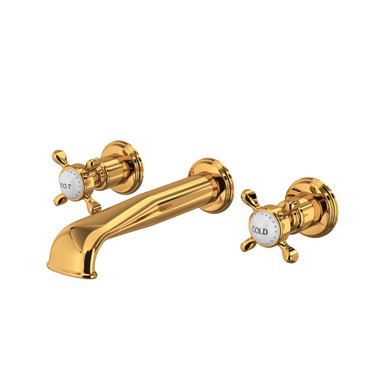 Perrin & Rowe Edwardian™ Wall Mount Lavatory Faucet Trim With U-Spout