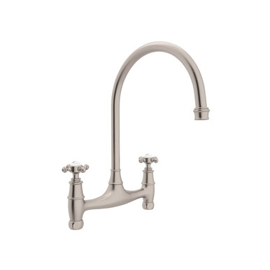 Perrin & Rowe Georgian Era Bridge Kitchen Faucet - Satin Nickel 