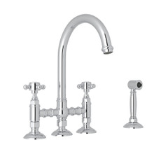 BARIL - STONE COLLECTION CUI-6640-00-CC Robinet de cuisine monotrou carré  avec poignée latérale et douchette rétractable squared single hole kitchen  faucet with single lever handle and pull-out hand shower