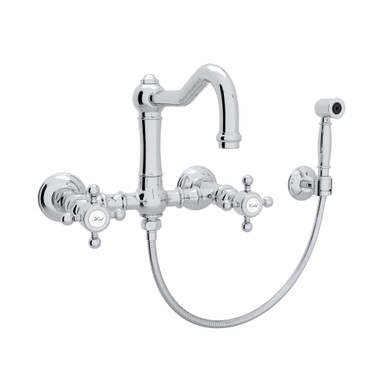 ROHL Acqui® Wall Mount Bridge Kitchen Faucet With Sidespray And