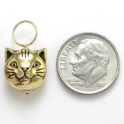 Children's Cat Stud Earrings in 9ct Yellow Gold