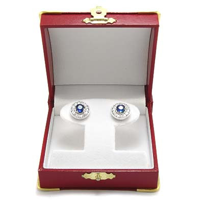 Russian Jewelry Sapphire Diamond Earrings 585 E545