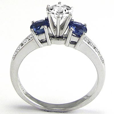 14k Gold Sapphire Diamond Ring R652