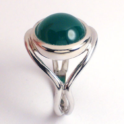 14k Gold Green Onyx Ring R329