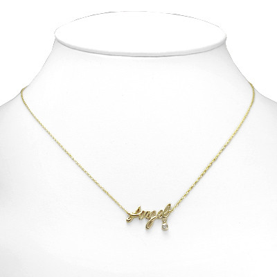 Angel Name Diamond Necklace in 10k Gold 