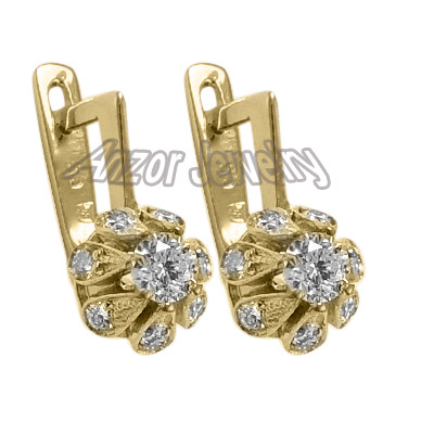 14k Russian Style Semi-Mount Diamond Earrings E1097