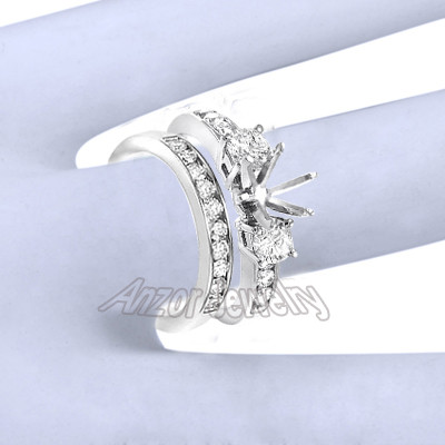 14k Gold Diamond Engagement Ring Set R1709