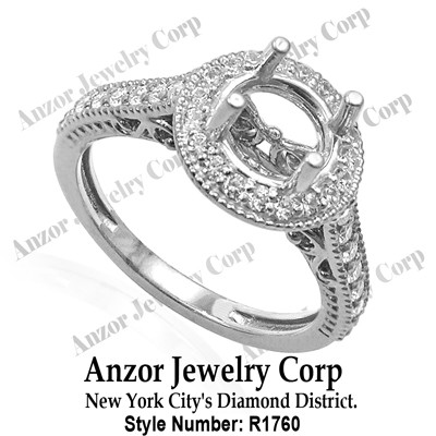 Pave Diamond setting ring in 14k gold R1760