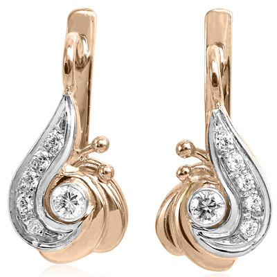 Russian Style Diamond Earrings 585 E1235