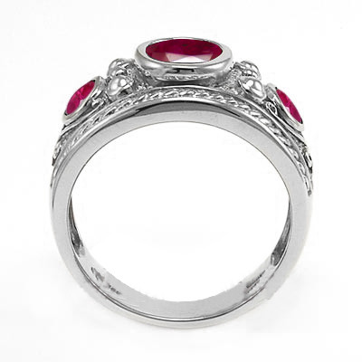 14k Gold Genuine Ruby Men's Ring R1793