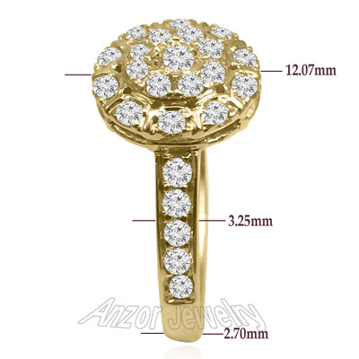 14k Yellow Gold Russian Jewelry Diamond Ring R1931