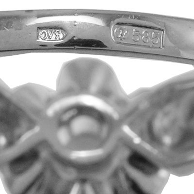 14k Solid White Gold Genuine Lab Grown Diamond Tulpan Ring #R2266