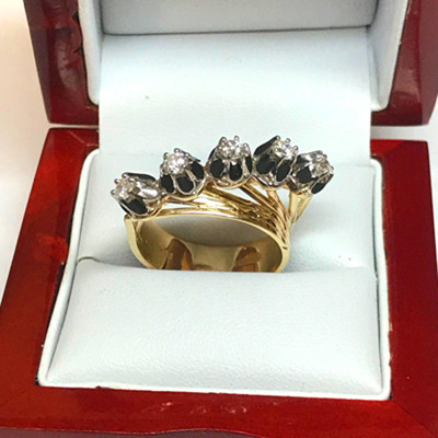 Style 14k Yellow & White Gold Diamond Ring