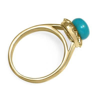 14k Solid Yellow Gold Genuine Turquoise Ring 14k Solid Yellow Gold Genuine Turquoise Ring