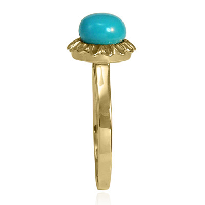 14k Solid Yellow Gold Genuine Turquoise Ring 14k Solid Yellow Gold Genuine Turquoise Ring