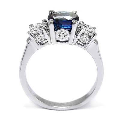 Ceylon Sapphire and Diamond Ring in 14k Gold