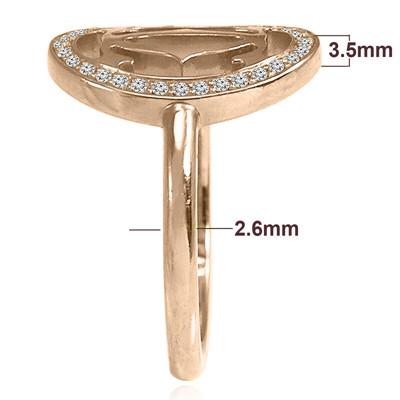 14K Solid Rose Gold Handmade Design Genuine Diamond Ring