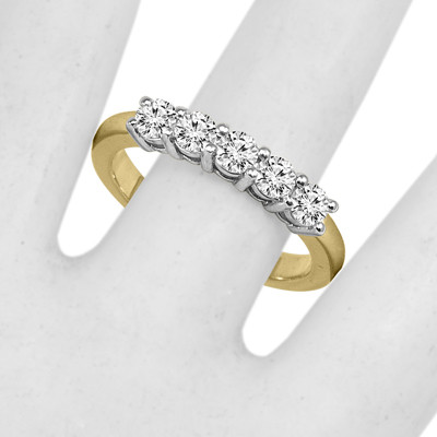 14k Solid Yellow and White Gold Genuine Diamond Wedding Band new price