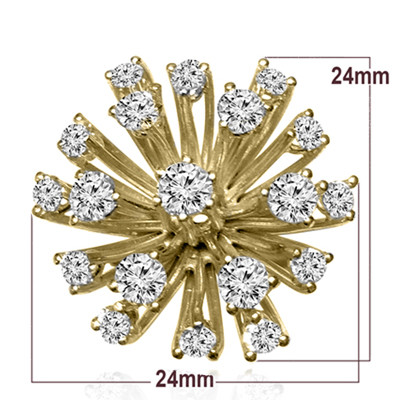 14k Solid Yellow Gold Genuine Diamond flower Ring