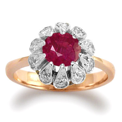 14k Rose (Pink) & White Gold Genuine Diamond and Ruby Ring 14k Rose (Pink) & White Gold Genuine Diamond and Ruby Ring
