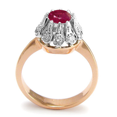 14k Rose (Pink) & White Gold Genuine Diamond and Ruby Ring 14k Rose (Pink) & White Gold Genuine Diamond and Ruby Ring