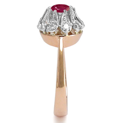 14k Rose (Pink) & White Gold Genuine Diamond and Ruby Ring 14k Rose (Pink) & White Gold Genuine Diamond and Ruby Ring