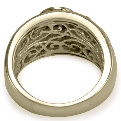 Etruscan Byzantine Style MEN'S GARNET RING 10k Yellow Gold
