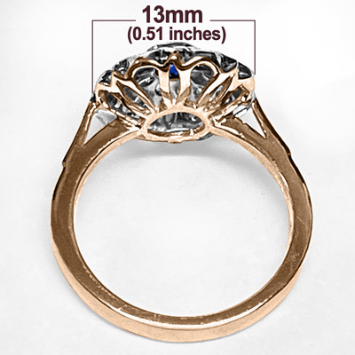 14k Rose (Pink) & White Gold Genuine Diamond and Sapphire Ring R2186
