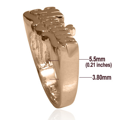 14k solid rose Gold Lady's Marina Name Ring 4 to 9.5
