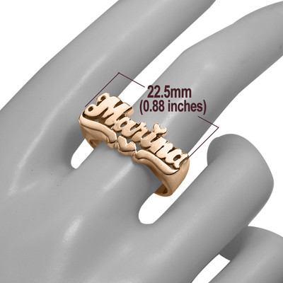 14k solid rose Gold Lady's Marina Name Ring 4 to 9.5