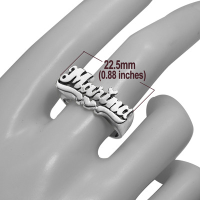 14k Solid White Gold Lady Name Ring