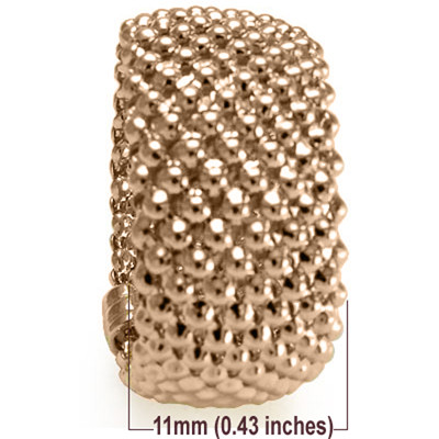 Woman's Wonderful 14k Solid Rose Gold Flexible Mesh Ring