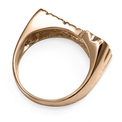 14k Solid Rose Gold Trump Name Ring
