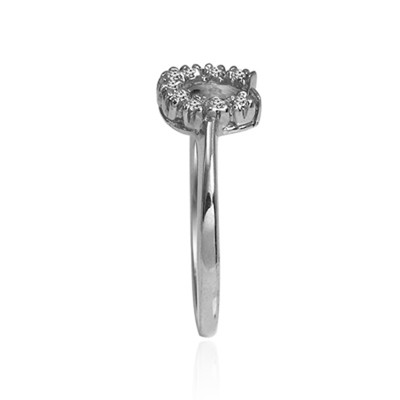 Platinum 950 Genuine Diamond Horseshoe Ring