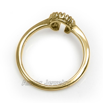 10k Solid Yellow Gold Diamond Horseshoe Ring  <br>F VS1