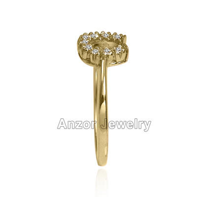 10k Solid Yellow Gold Diamond Horseshoe Ring  <br>F VS1