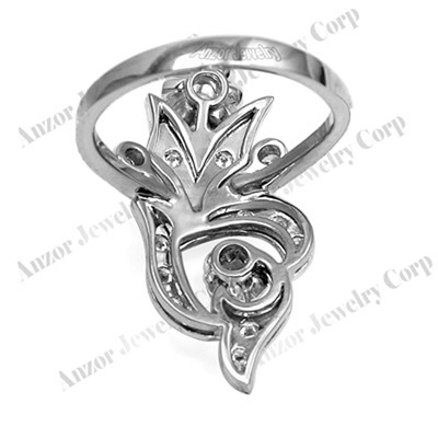 Genuine White Topaz Russian Style Ring in Silver 925