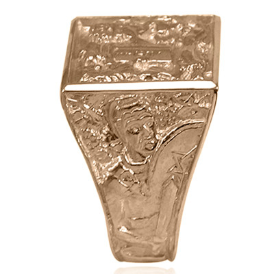 14K Solid Rose Gold The Ten Commandments Men's Ring