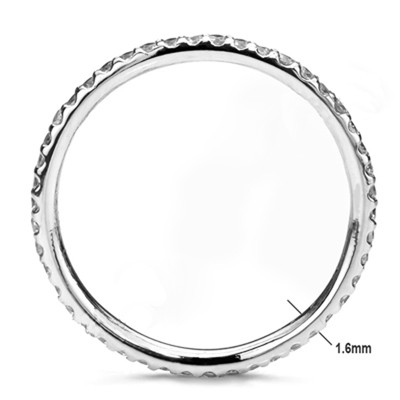 14k Solid White Gold Wedding Band Genuine Diamond Ring