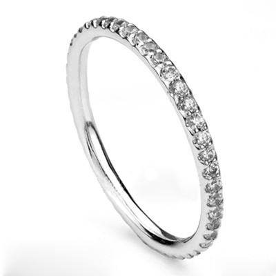 Genuine Diamond Wedding Band in Platinum 950