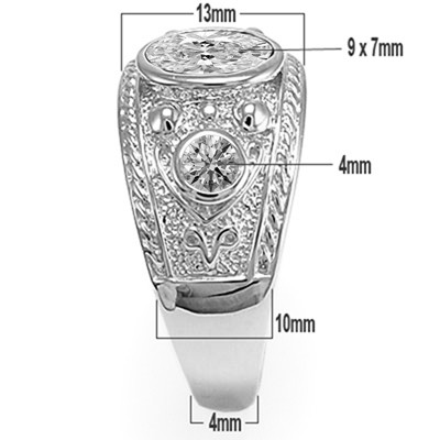 Men's Amazing 14k Solid White Gold Three-Stones Lab Grown Diamonds Ring G VS1
