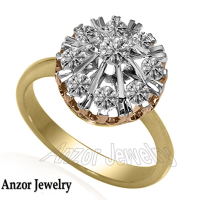 14k Solid two-Tone Gold Lab Grown Diamond Malinka Ring