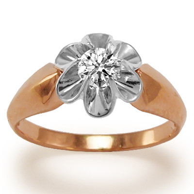 14K Gold Lab Grown Diamond Russian Style Ring  F VVS1